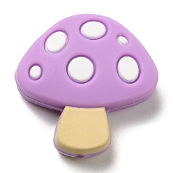 Prune Perles focales en silicone écologique de qualité alimentaire aux champignons, perles à mâcher pour les jouets de dentition, Diy soins infirmiers colliers faisant, prune, 28.5x28x9mm, Trou: 2mm