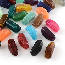 (52) Непрозрачная лаванда Имитация драгоценных камней бусы акриловые, разноцветные, 25x10x10 мм, Отверстие : 2 мм , около 245 шт / 500 г