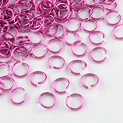Camellia Aluminum Wire Open Jump Rings, Camellia, 18 Gauge, 8x1.0mm, about 18000pcs/1000g