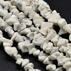 Howlite Chip Natural Howlite Beads Strands, 5~8x5~8mm, Hole: 1mm, 34 inch