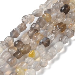 Natural Agate Natural Agate Beads Strands, Nuggets, Tumbled Stone, 3.5~9x4~6.5x4~6mm, Hole: 0.8mm, 14.96''(38cm)