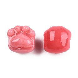 Tomato Opaque Resin Beads, Imitation Jade, Cat Claw, Tomato, 14x15x13mm, Hole: 1.8mm