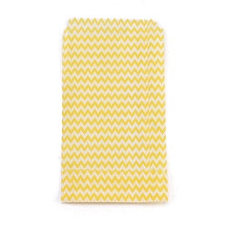 Yellow White Kraft Paper Bags, No Handles, Storage Bags, Wave Pattern, Wedding Party Birthday Gift Bag, Yellow, 15x8.3x0.02cm