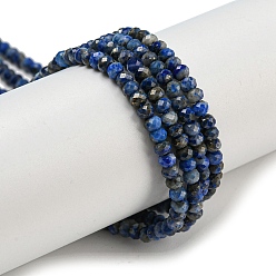 Lapis Lazuli Natural Lapis Lazuli Beads Strands, Faceted, Rondelle, Grade A, 3x2mm, Hole: 0.5~0.6mm, about 129~173pcs/strand, 15.5 inch(39.5cm)