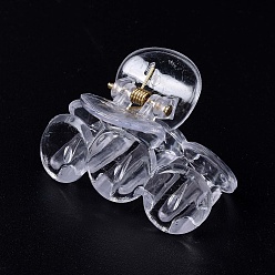 Clear Transparent Plastic Claw Hair Clips, with Iron Spring, Hair Accessories for Girls, Clear, 30.5x49x26~32mm