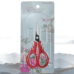 Red Stainless Steel Butterfly Shear, Retro Craft Scissors, with Alloy Handle, Red, 110x53mm