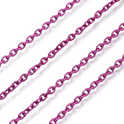 Rouge Violet Moyen Électrophorèse 304 chaînes de câbles en acier inoxydable, non soudée, avec bobine, support violet rouge, 2.9x2.1x0.4mm, environ 32.8 pieds (10 m)/rouleau