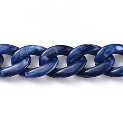 Морской Синий Акриловые цепочки, несварные, Marine Blue, 39.37 дюйм (100 см), ссылка: 29x21x6 mm, 1 м / прядь