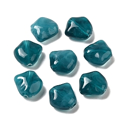 Bleu Vert Perles acryliques transparentes, pentagone, sarcelle, 14.5x14.5x6.7mm, Trou: 1.8mm, environ595 pcs / 500 g