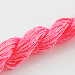 Hot Pink Nylon Thread, Nylon Jewelry Cord for Custom Woven Bracelets Making, Hot Pink, 1mm, about 26.24 yards(24m)/bundle, 10bundles/bag, about 262.46 yards(240m)/bag