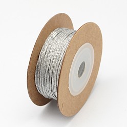 Silver Braided Nylon Threads, Silver, 1mm, about 14.21 yards(13m)/roll