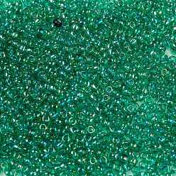(164B) Transparent AB Dark Peridot TOHO Round Seed Beads, Japanese Seed Beads, (164B) Transparent AB Dark Peridot, 8/0, 3mm, Hole: 1mm, about 1110pcs/50g