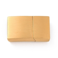 Oro Chapado iónico (ip) 304 cierres magnéticos rectangulares de acero inoxidable con extremos para pegar, dorado, 20x12x5 mm, agujero: 10x3 mm