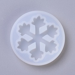 Белый Силиконовые формы, формы для литья смолы, для уф-смолы, изготовление ювелирных изделий из эпоксидной смолы, снежинка, белые, 50x8 мм