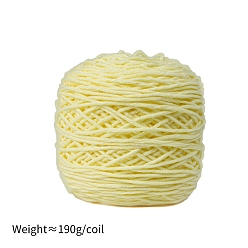 Champagne Yellow 190g 8-Ply Milk Cotton Yarn for Tufting Gun Rugs, Amigurumi Yarn, Crochet Yarn, for Sweater Hat Socks Baby Blankets, Champagne Yellow, 5mm