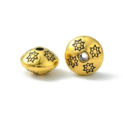 Or Antique  Perles de séparateur de style tibétain , Toupie, sans plomb & sans nickel & sans cadmium , Or antique, 10.5x7.5mm, Trou: 1mm