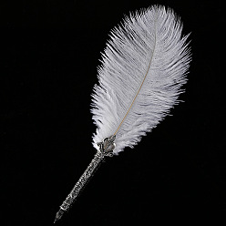 Blanco Pluma sumergida pluma caligrafía tinta pluma, con cabeza de aleación, blanco, 250~300 mm