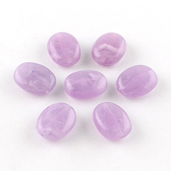 Lilas Perles acryliques ovale imitation de pierres précieuses, lilas, 19x15x7mm, trou: 2 mm, environ 330 pcs / 500 g