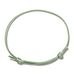 Verde Claro Cable de la toma de la pulsera de poliéster encerado coreano, verde claro, de diámetro ajustable: 40~70 mm
