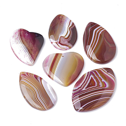 Indian Red Natural Brazilian Agate Pendants, Dyed, Mixed Shapes, Indian Red, 36~61x30~38x5.5~6mm, Hole: 1.5mm
