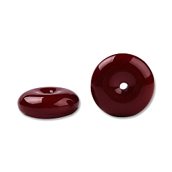 Dark Red Opaque Resin Beads, Flat Round/Disc Pi, Dark Red, 25x10mm, Hole: 2.6~2.8mm