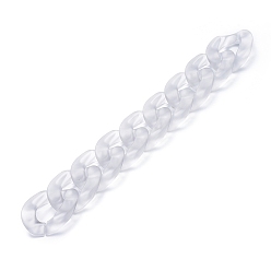 Clear Transparent Acrylic Handmade Curb Chain, Twisted Chain, Clear, 29.5x20.5x6mm, about 39.37 inch(1m)/strand