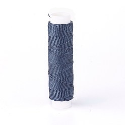 Gris Ardoise Cordon torsadé rond en polyester ciré, cordon micro macramé, pour les projets en cuir, reliure, gris ardoise, 0.65mm, environ 21.87 yards (20m)/rouleau
