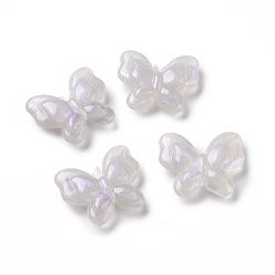Light Grey Opaque Acrylic Beads, Glitter Beads, Butterfly, Light Grey, 17x20x5.5mm, Hole: 1.6mm, about 415pcs/500g