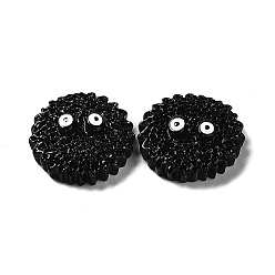 Noir Cabochons décodés alimentaires imitation résine opaque, des biscuits, noir, 18x6mm