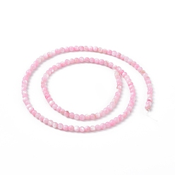 Pink 125Pcs Natural Freshwater Shell Beads, Dyed, Round, Pink, 3mm, Hole: 0.5mm