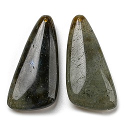 Labradorite Natural Labradorite Pendants, Triangle, 46x21~23x8.5~9mm, Hole: 1.5mm