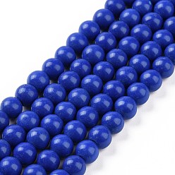 Lapis Lazuli Lapis-lazuli synthétiques teints brins de perles rondes, 4mm, Trou: 1mm, Environ 98 pcs/chapelet, 15.7 pouce