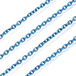 Bleu Dodger Électrophorèse 304 chaînes de câbles en acier inoxydable, non soudée, avec bobine, Dodger bleu, 2.9x2.1x0.4mm, environ 32.8 pieds (10 m)/rouleau