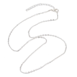 Plata Cadena de cable de latón collares, plata, 17.91 pulgada (45.5 cm)