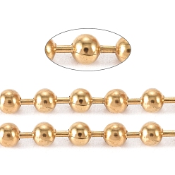 Oro Recubrimiento al vacío 304 cadenas de bolas de acero inoxidable, con carrete, dorado, 8 mm, aproximadamente 32.8 pies (10 m) / rollo