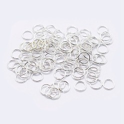 Silver 925 Sterling Silver Open Jump Rings, Round Rings, Silver, 18 Gauge, 6x1mm, Inner Diameter: 4mm, about 78pcs/10g