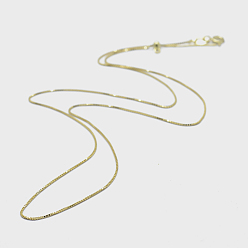 Золотой 925 стерлингового серебра цепи коробки ожерелья, с застежками пружинного кольца, с печатью 925, золотые, 18 дюйм (45 см), отверстие : 2 мм, штифты : 0.6 мм