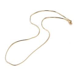 Real 18K Gold Plated Brass Snake Chain Necklaces, with Lobster Claw Clasps, Long-Lasting Plated, Real 18K Gold Plated, 18.50 inch(47cm), 1.5mm