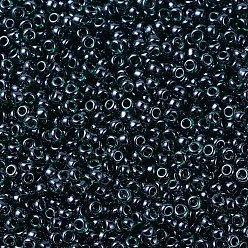 (RR362) Ruby Lined Emerald Luster Perles rocailles miyuki rondes, perles de rocaille japonais, 11/0, (rr 362) lustre émeraude doublé de rubis, 11/0, 2x1.3mm, trou: 0.8 mm, environ 5500 pcs / 50 g