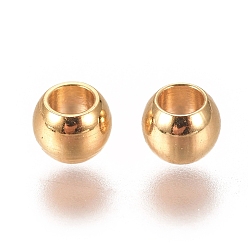 Oro 201 de acero inoxidable perlas espaciadoras, Rondana plana, dorado, 3x2 mm, agujero: 1.6 mm