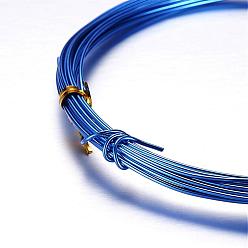 Bleu Fil d'artisanat rond en aluminium, pour la fabrication de bijoux en perles, bleu, Jauge 15, 1.5mm, 10 m/rouleau (32.8 pieds/rouleau)