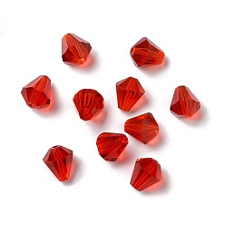 Brique Rouge Verre imitation perles de cristal autrichien, facette, diamant, firebrick, 10x9mm, Trou: 1mm