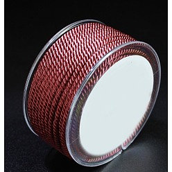 Dark Red Round Nylon Cords, Milan Cords/Twisted Cords, Dark Red, 1.5mm, about 25.15 yards(23m)/roll
