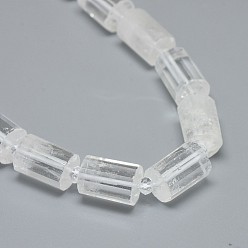 Cristal de cuarzo De perlas de cristal de cuarzo natural hebras, cristal de roca, facetados, columna, 13.5~14.5x9.5~10 mm, agujero: 1 mm, sobre 22 unidades / cadena, 15.2~15.3 pulgada (38.8~39 cm)