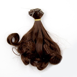 Coconut Marrón Pelo largo de la peluca de la muñeca del peinado de la permanente de la pera de la fibra de alta temperatura, para diy girl bjd makings accesorios, coco marrón, 5.91~39.37 pulgada (15~100 cm)