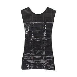 Black Non-Woven Fabrics Jewelry Hanging Display Bags, Wall Shelf Wardrobe Storage Bags, with Transparent PVC, Black, 75x41x0.1cm