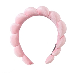 Pink Soft Plush Hair Bands, Padded Braid Wide Hair Bands Accessories for Women Girls, Pink, 180x180x40mm