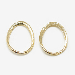 Real 18K Gold Plated Brass Linking Rings, Oval, Real 18K Gold Plated, 21x16x1.5mm
