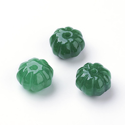 Other Jade Natural Jade Beads, Dyed, Pumpkin, 13x9.5mm, Hole: 2mm