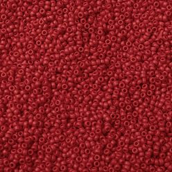 (45AF) Opaque Frost Cherry TOHO Round Seed Beads, Japanese Seed Beads, (45AF) Opaque Frost Cherry, 15/0, 1.5mm, Hole: 0.7mm, about 3000pcs/bottle, 10g/bottle
